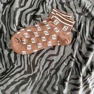 Brown FF Patterned Socks